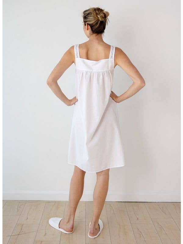 Jacaranda Living - Wholesale Nightgown - Women's - Joy White Cotton Nightgown