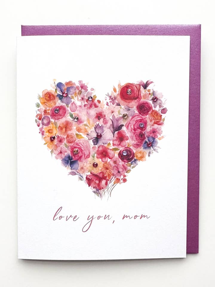 'Je t'aime, maman' Carte de vœux pour la fête des mères pour la vente par Lavender Vines