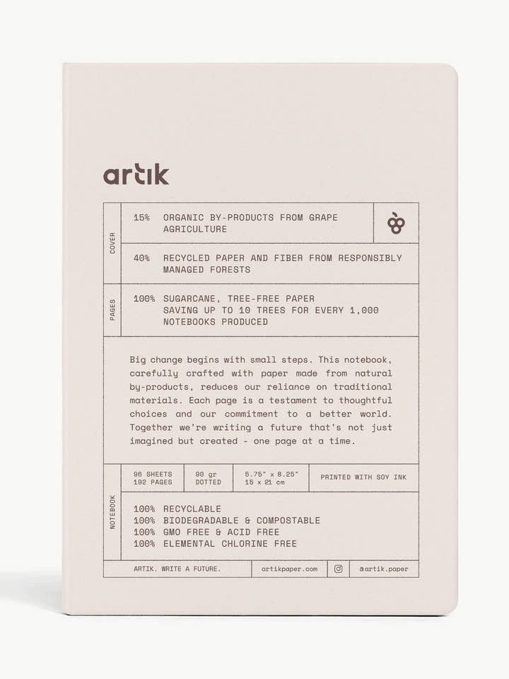 Artik Hard Cover Journal | Dotted | Grape for wholesale by Artık