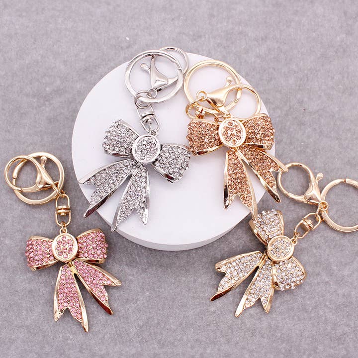 bellachic - Wholesale Keychain - Women's - RHINESTONE BOW KEYCHAIN