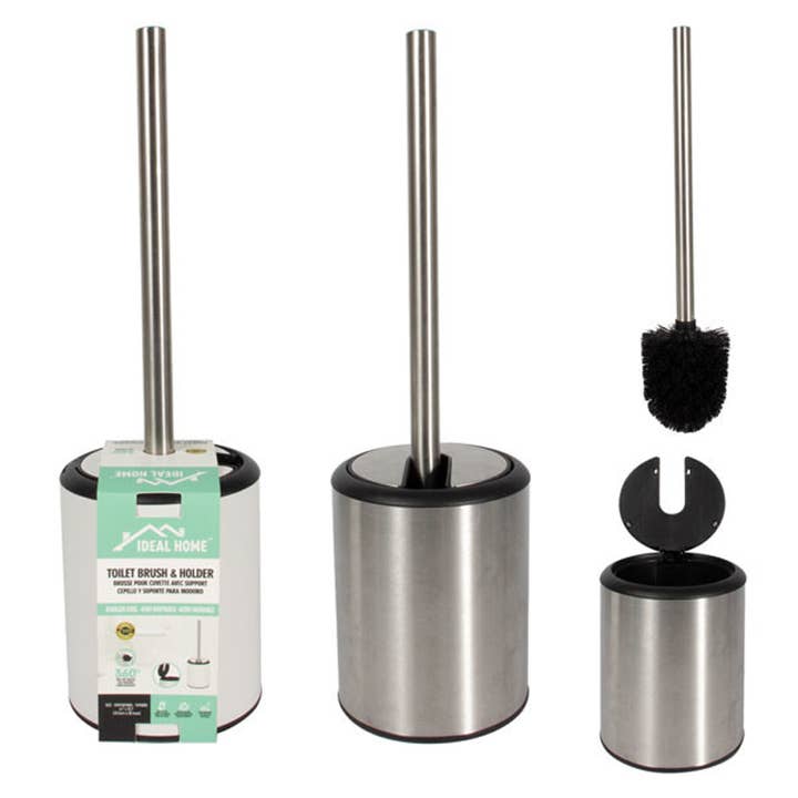 Deluxe Import Trading - Wholesale Toilet bowl brush - Ideal Home SS Toilet Brush w/ Flip Cap