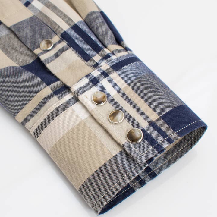 Rodeo Clothing - Wholesale Button Down Shirt - Men's - Men's Western Long Sleeve Flannel Shirts With Snap Buttons