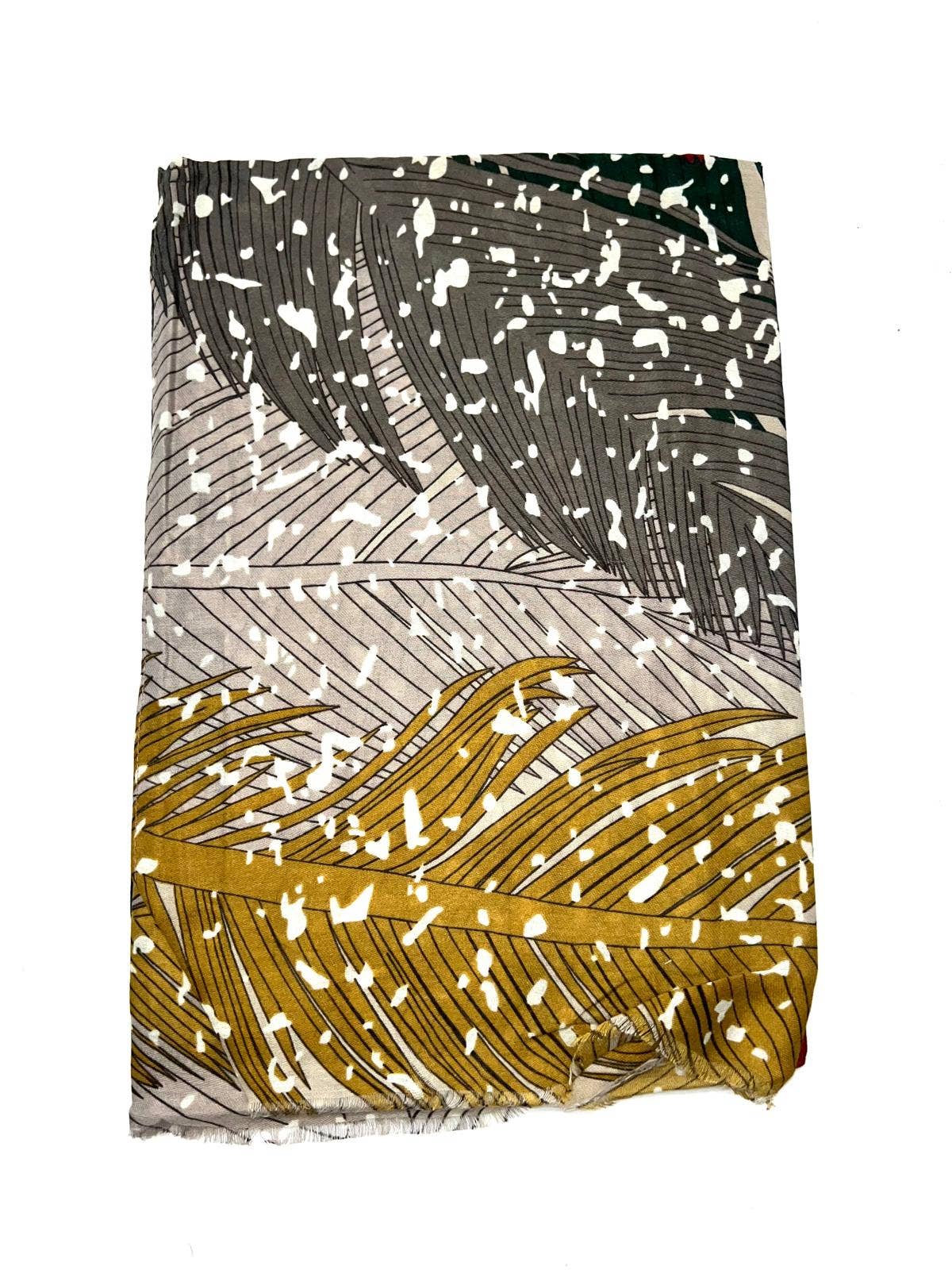 LINETA - Wholesale Scarf - Women's - H2018-77 Scarf with leaf pattern print12