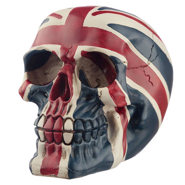 Gruesome Union Flag Skull Decoration for wholesale by Puckator Ltd