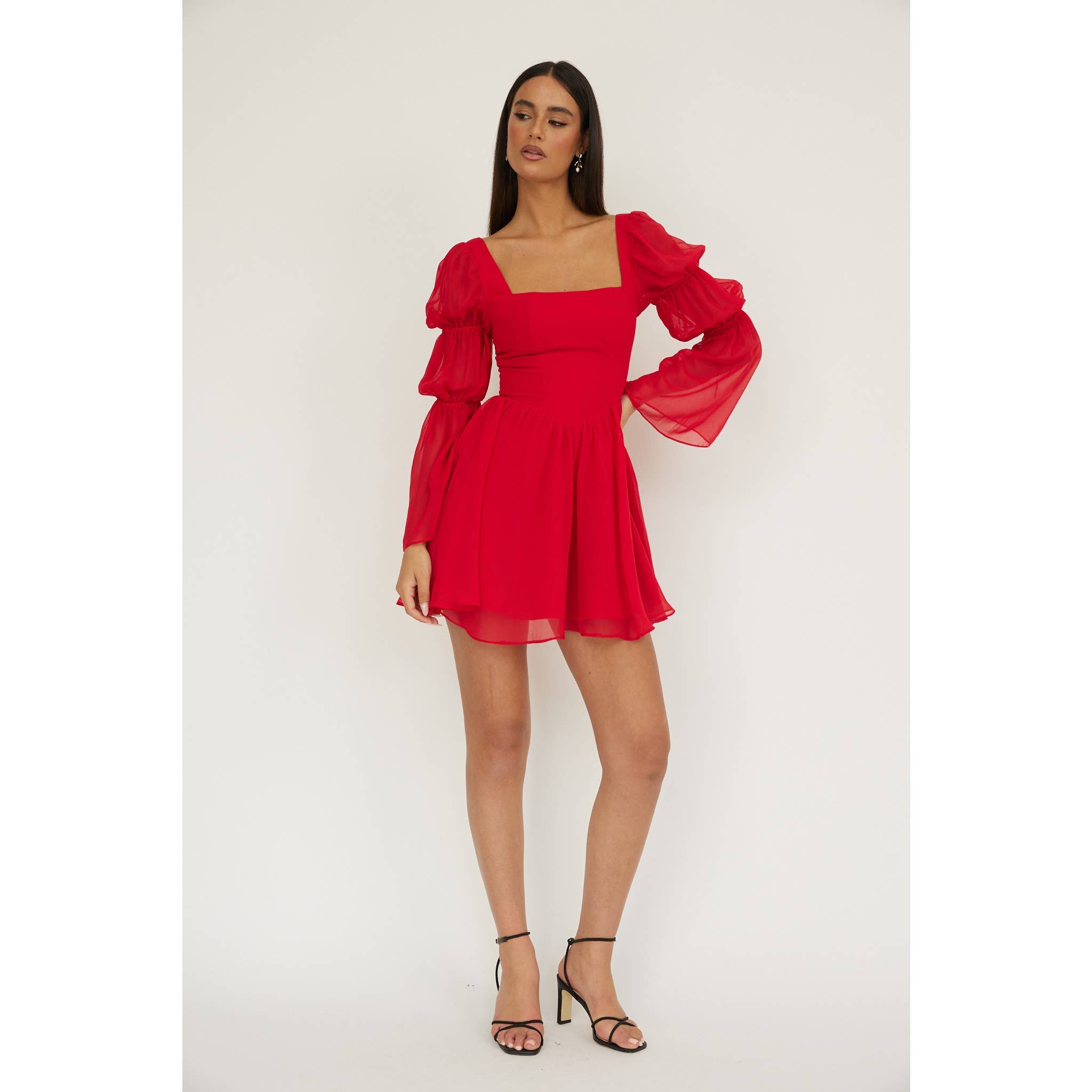 One and Only Collective - Wholesale Dress - Women's - CHIFFON SLEEVE MINI DRESS / BR0196D2