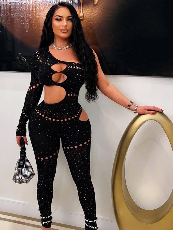 5besties inc - Wholesale Jumpsuit - Women's - RHINESTONE EMBELLISHED SEAMLESS JUMPSUITS