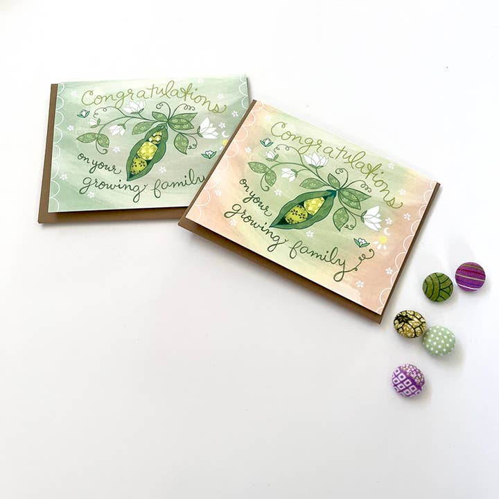 Cynla - Wholesale Baby Card - Peapod Baby Card - baby congrats greeting card new baby 2