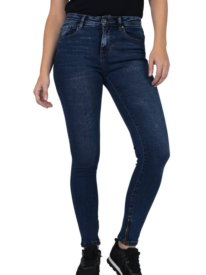 Mid-Rise Skinny Fit Ankle Zipper Jeans - Jeans For Women for wholesale by Five emperors