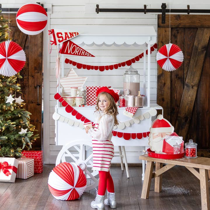 My Mind’s Eye - Wholesale Party sign/banner - BEC1104 - Red and Cream Scalloped Felt Banner Set9