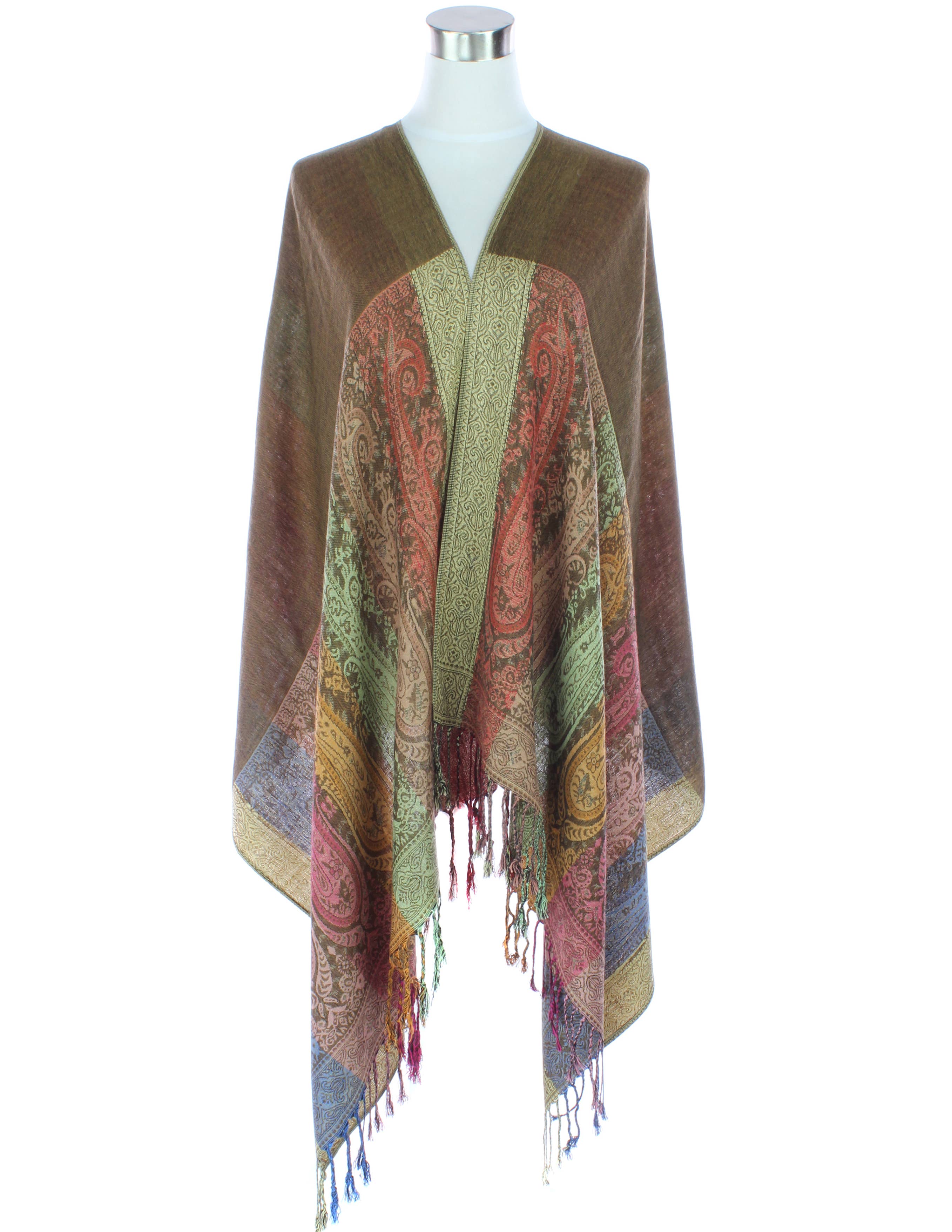 Original USA - Wholesale Scarf - Women's - Two Sides Long Paisley Pashmina6