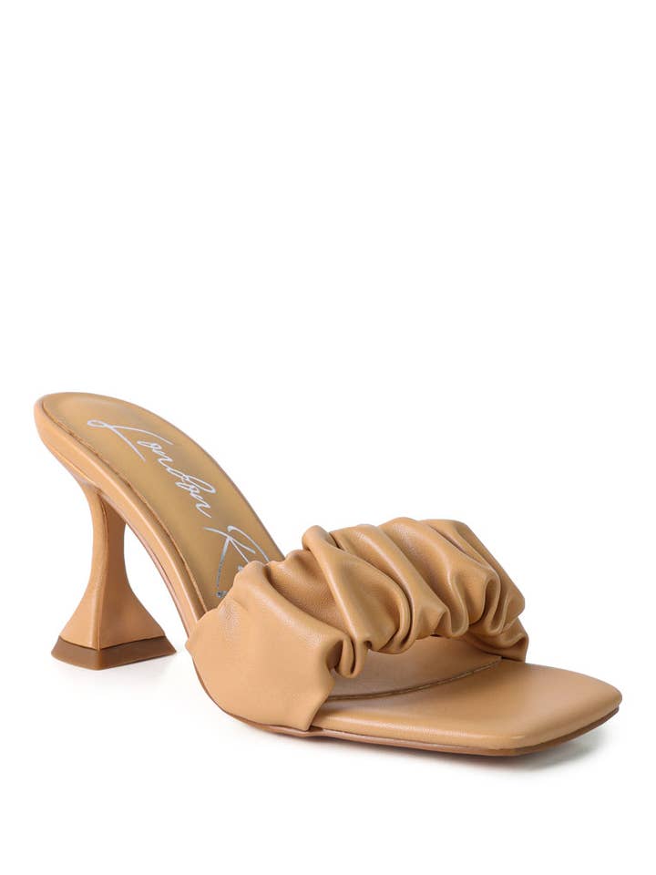 Rag Company - Wholesale High Heels - Women's - Rebel Ruched Straps Spool Heel Sandals0