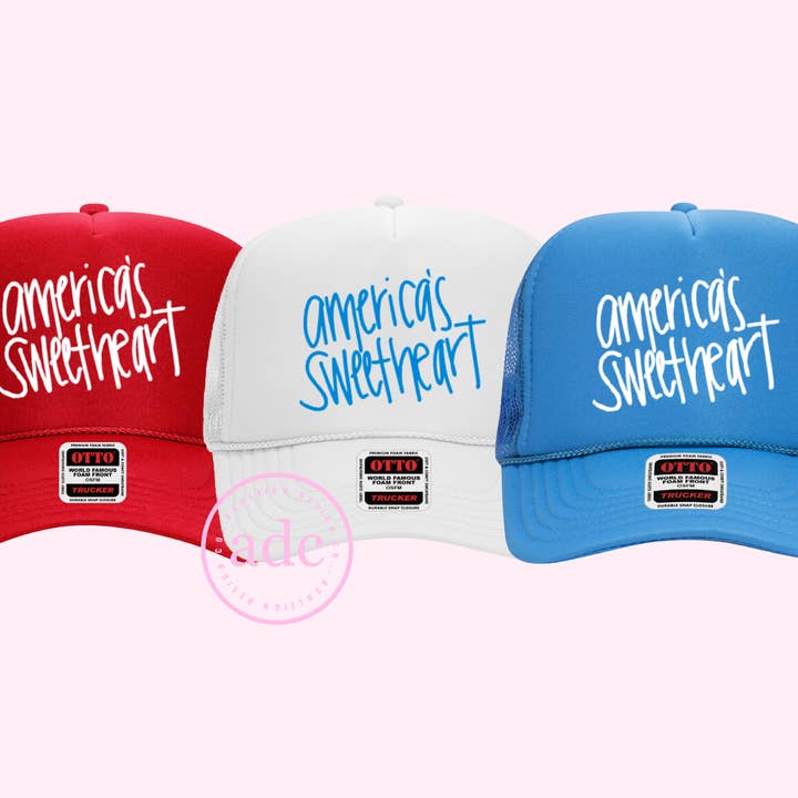 AMERICA'S SWEETHEART Trucker Hat  for wholesale by AshleighDesignCo