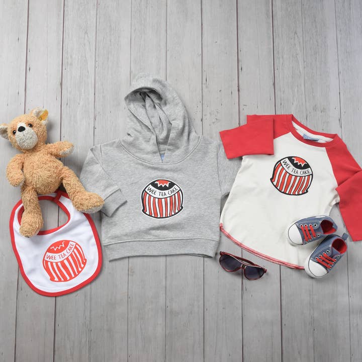 Gillian Kyle - Wholesale Screen Printed T-Shirt - Kids - Wee Teacake Organic Baby Baseball Tee