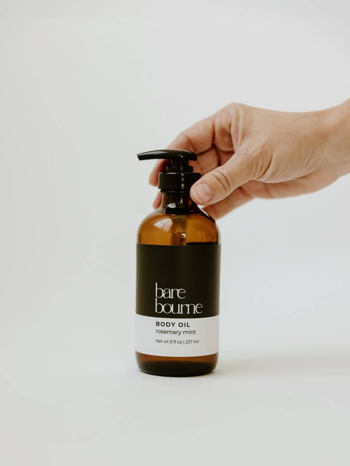 Rosemary Mint Body Oil for wholesale by Bare Bourne