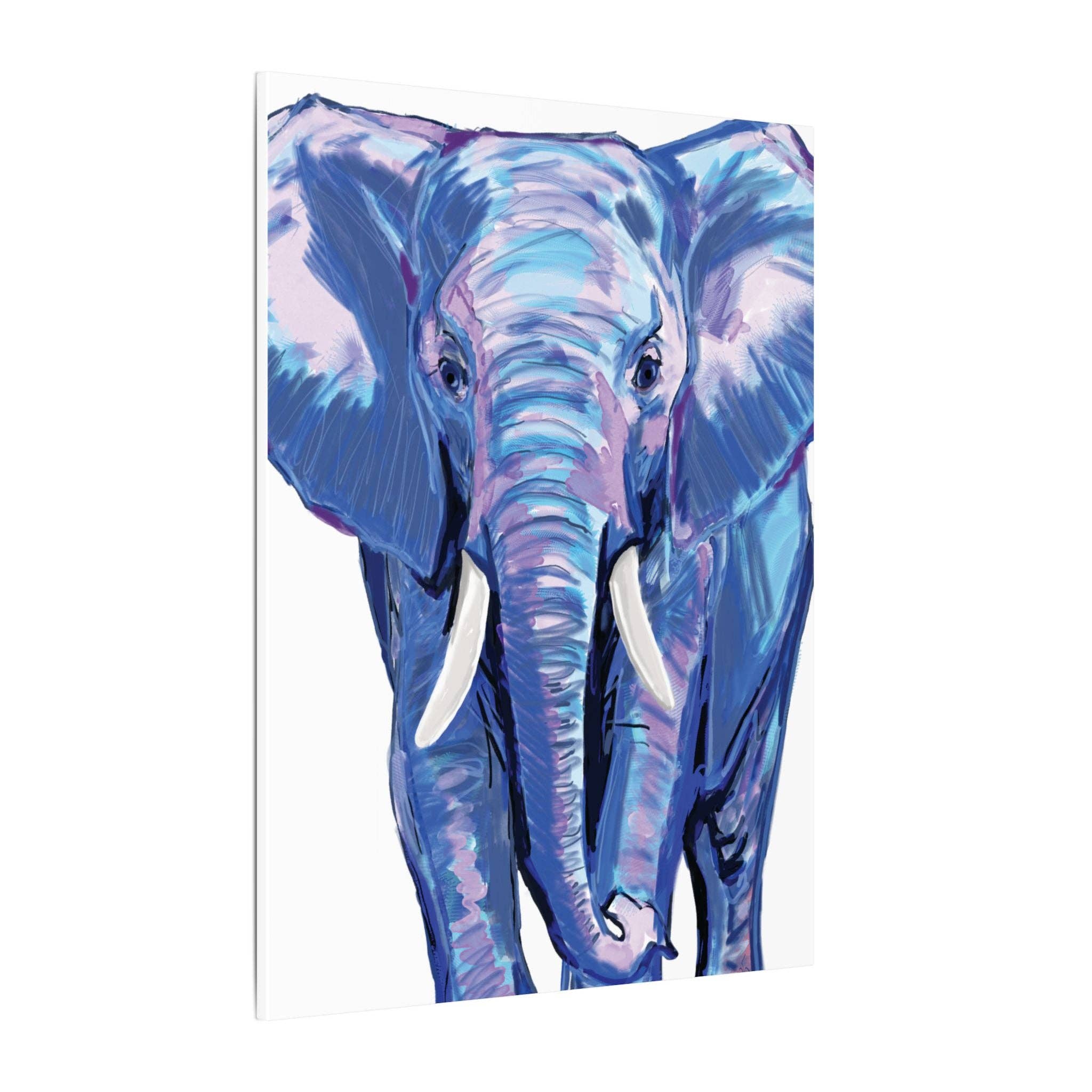 Blue Cava - Wholesale Art Print - Blue and Pink Elephant Canvas Art - Colorful Elephant Wall Décor21