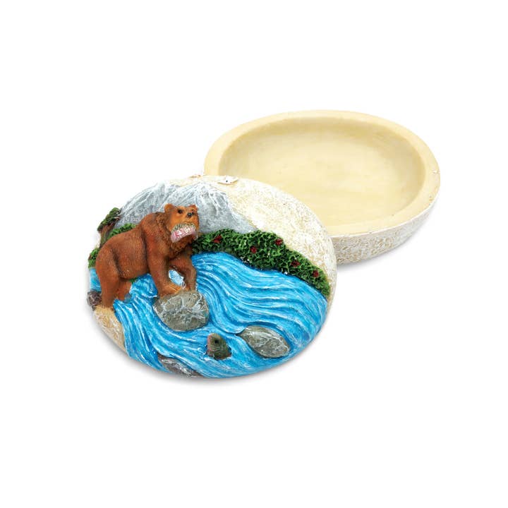 Cota Global - Wholesale Jewelry Box/Organizer - Stone Jewelry Box - Grizzly Bear1