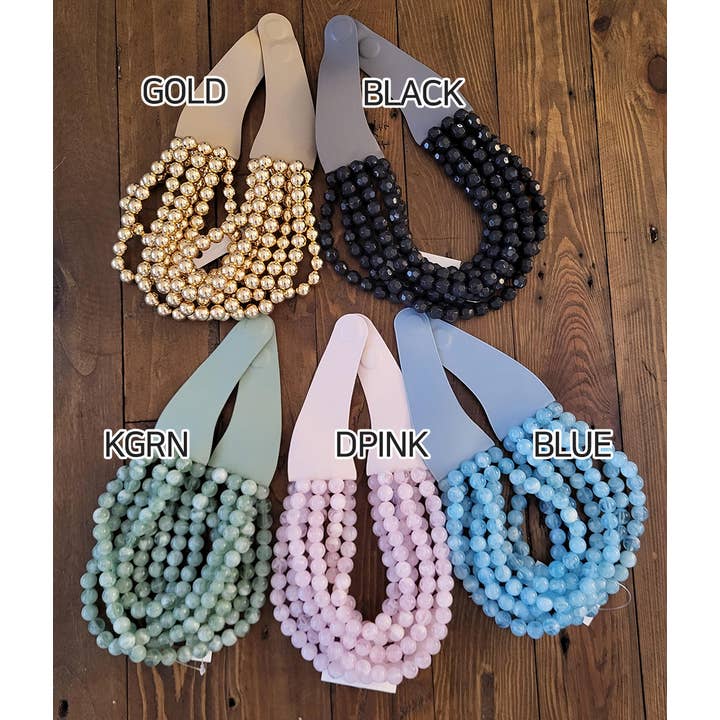 anbfashion - Wholesale Bib Necklace - CHUNKY BEADED LAYERED NECKLACE JKN-140