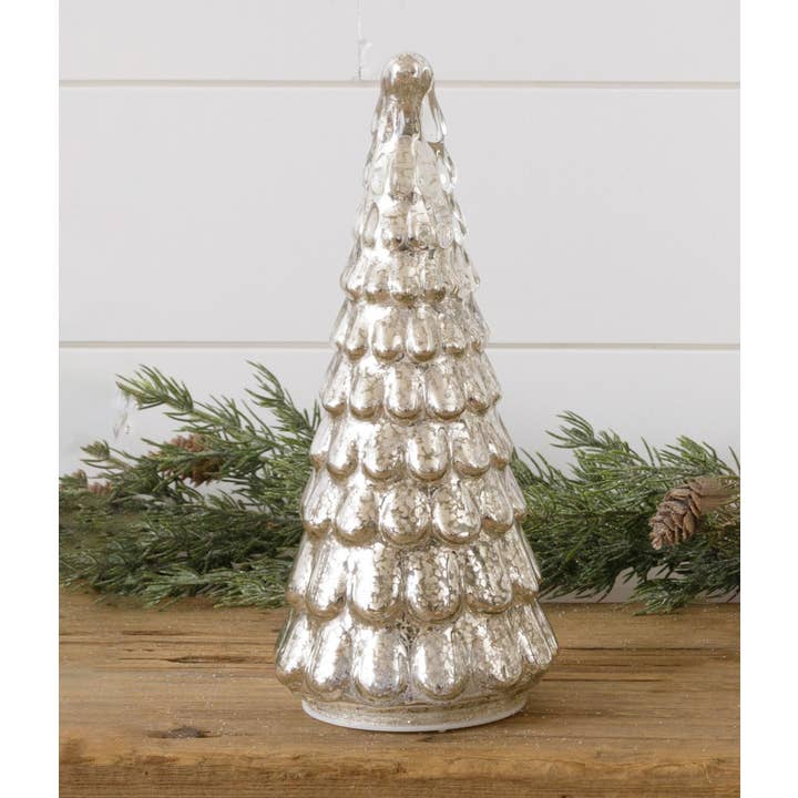 Audrey's Home & Gift - Wholesale Christmas Decoration - Lighted Mercury Glass Tree, 10 Inch (PC)