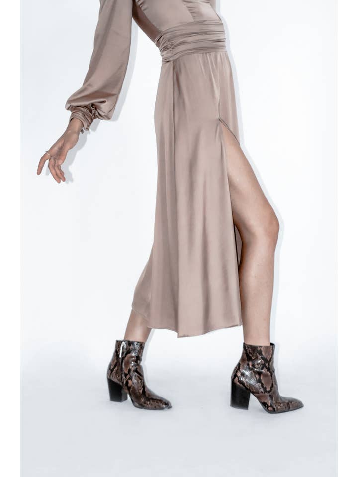 Cream Brown The Maiara Dress for wholesale on Faire1