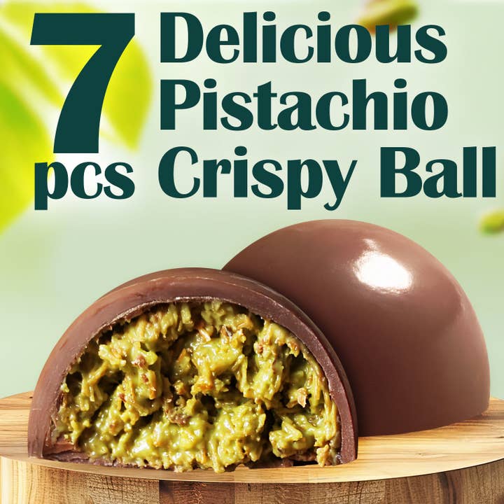 Ceres Gourmet - Wholesale Chocolate Covered Sweets - Dubai Pistachio Kunafa Chocolate Bite-Size Balls 9.8 oz - 7 Pcs
