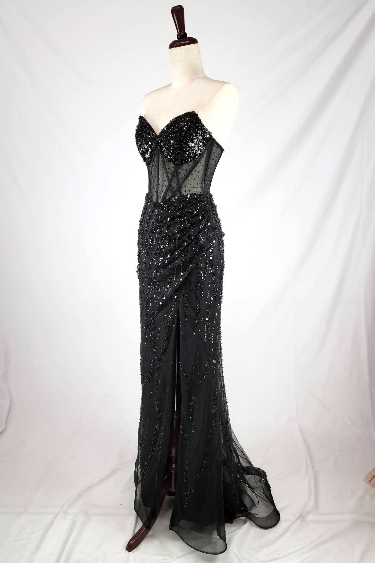 Chicas – wholesale Klänning - Dam – Älskling lång klänning med pärlor och paljetter C3664