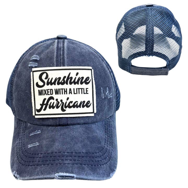 dkhandmade - Wholesale Trucker Hat - Women's - SUNSHINE WITH A LITTLE HURRICANE | WOMAN'S HAT | DISTRESSED4
