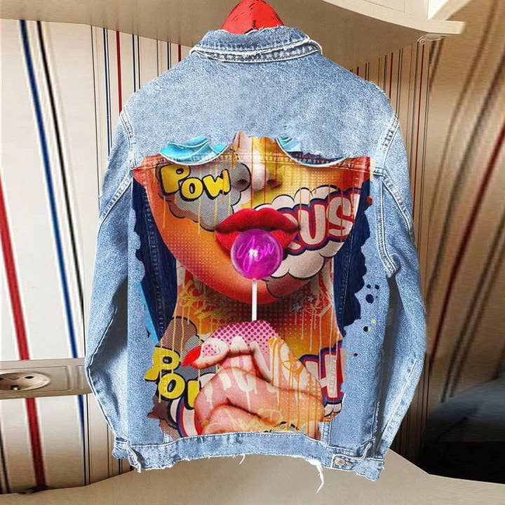 Women Casual Long Sleeves Graphic Printed Denim Jacket and other Purchase Wholesale veste en jean. Free Returns & Net 60 Terms on Faire trending on Faire.