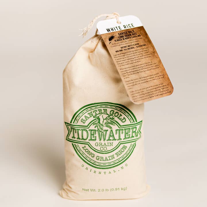 Santee Gold Long Grain Heirloom Rice - 2lb Retail Packaging for wholesale by Tidewater Grain Company