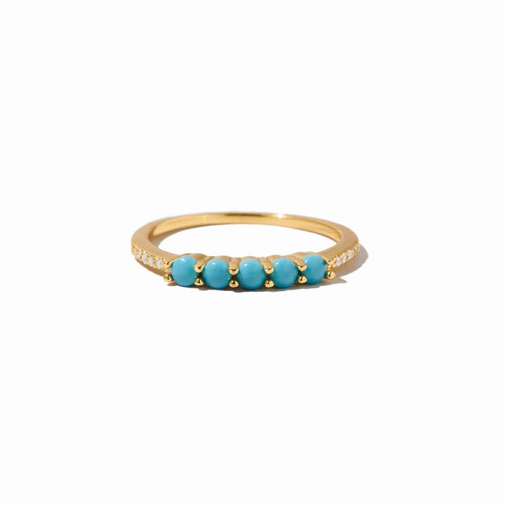 5 Stone turquoise ring voor wholesale door Sami Jewels