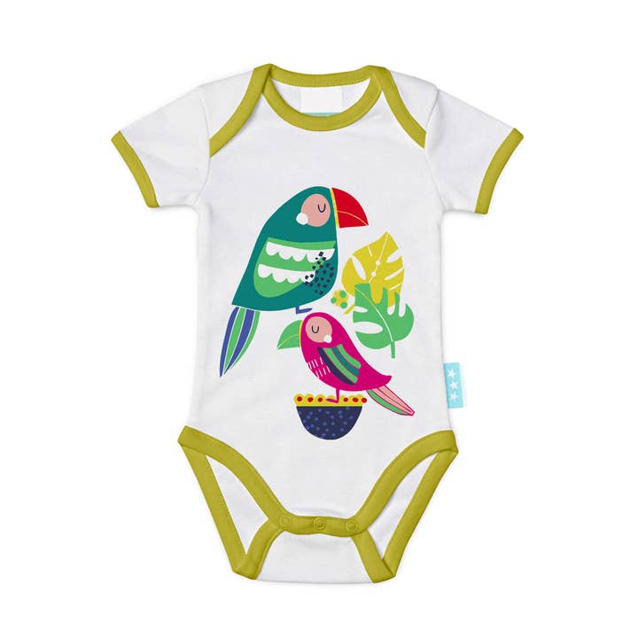 Pretty parrots Body manga corta para venta al por mayor de Happyfriday