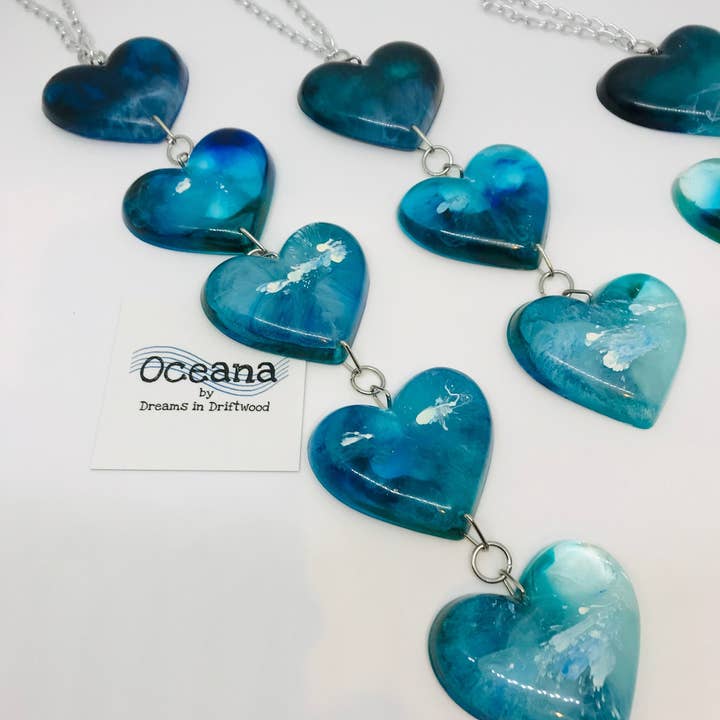 Oceana by Dreams in Driftwood - Wholesale Wall Accent - Blue Heart wall hanging garland | scottish | coastal gifts