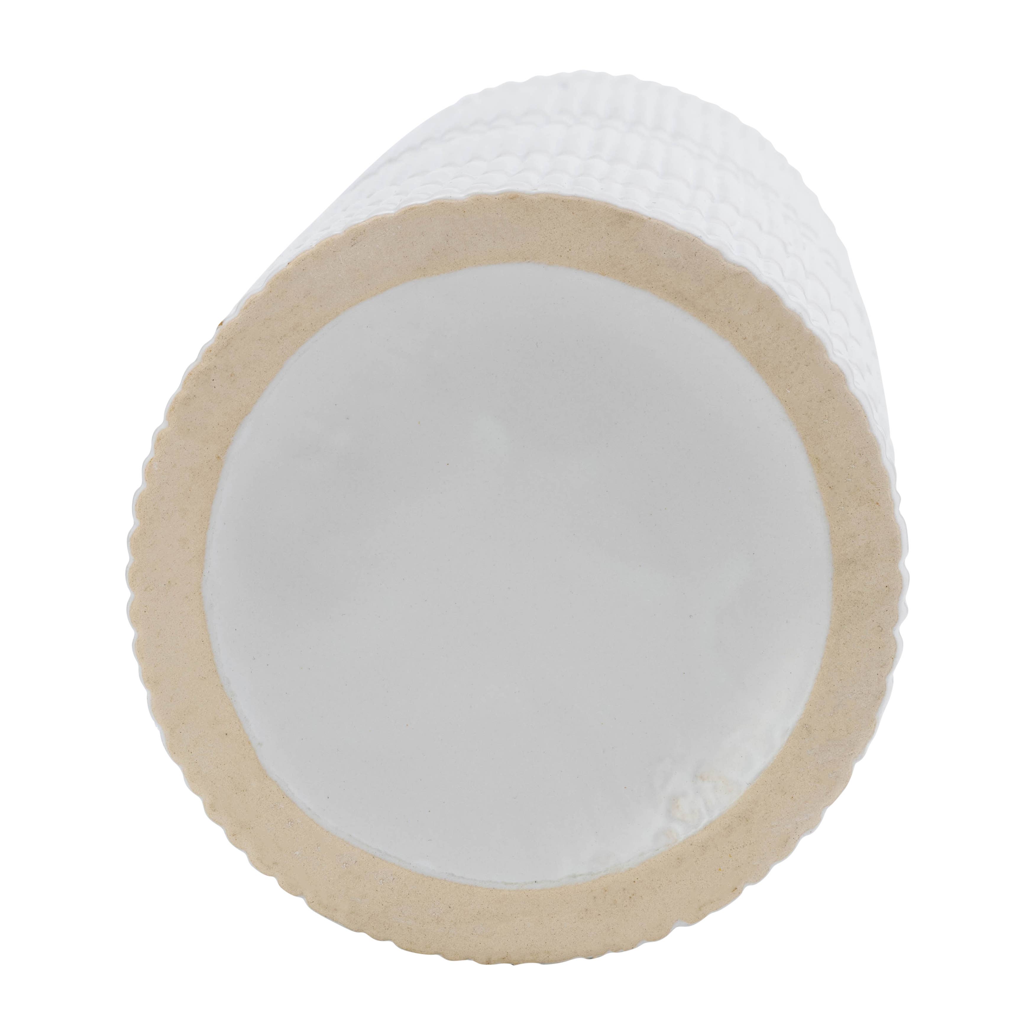 Sagebrook Home - Wholesale Vase - Ceramic Lined Cylinder Decorative Vase - White, 18 in.8