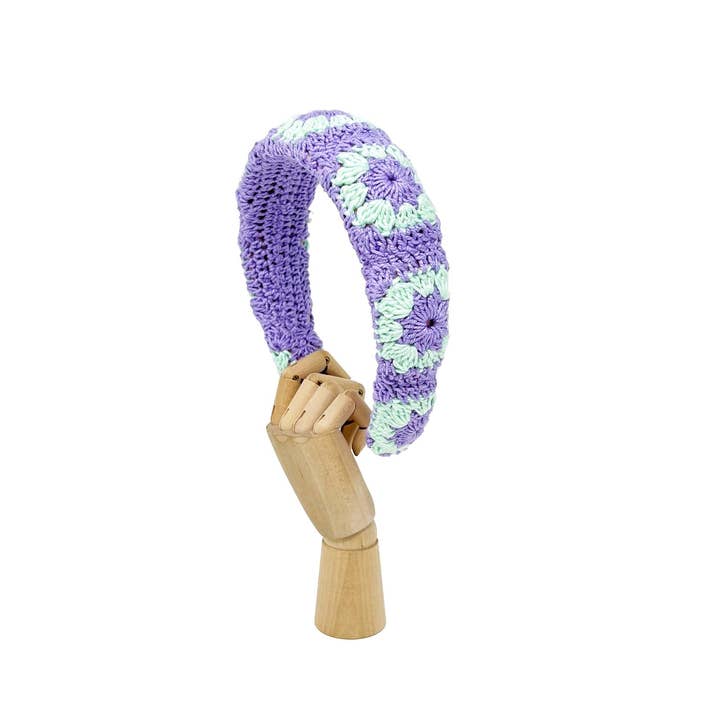 Tétè Handmade Accessories - Wholesale Fashion Headband - Women's - Purple/mint green crochet domed headband