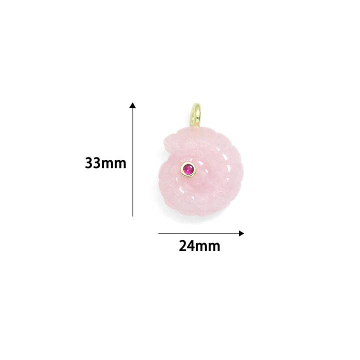 BestBeads&Beyond - Wholesale Individual charm/pendant - Natural Gemstone Snail Shape Pendant charm, Sku#LY344