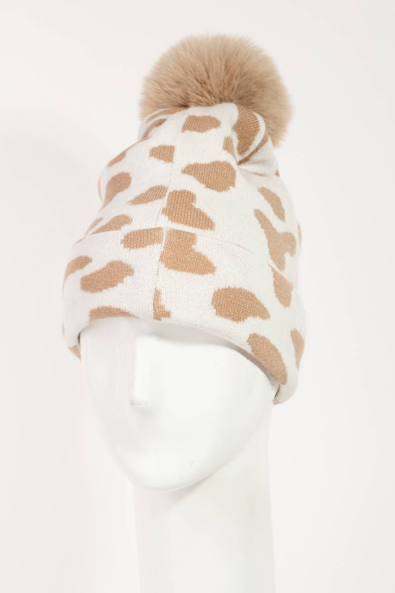 Collections by Fame Accessories - Wholesale Beanie - Dames - Muts met koeprint5