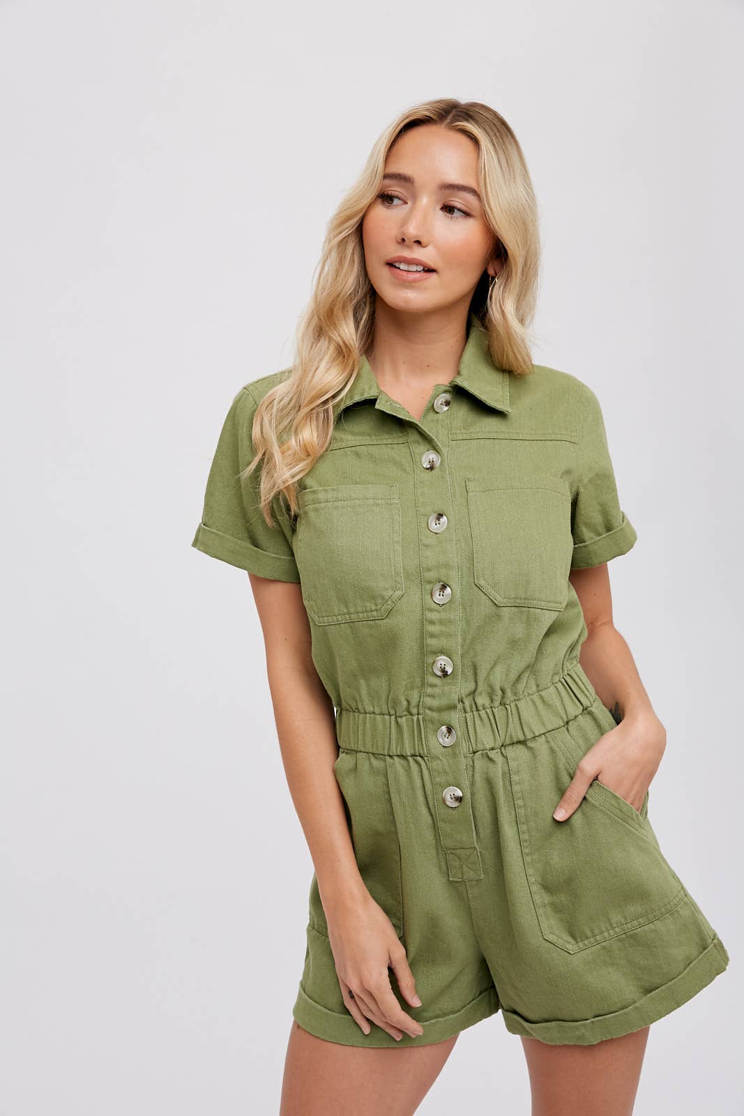 Bluivy - Wholesale Romper - Women's - BUTTON FRONT COTTON ROMPER2