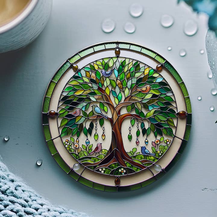 Fernville Creations - Wholesale Coasters - Tree of Life Coaster, Ceramic Coaster with Printed Image0
