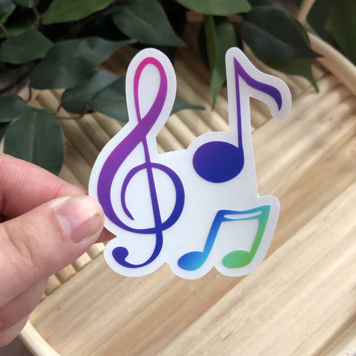 Adesivo in vinile impermeabile Rainbow Ombré Music Not per la vendita all'ingrosso da parte di MDStickerShop