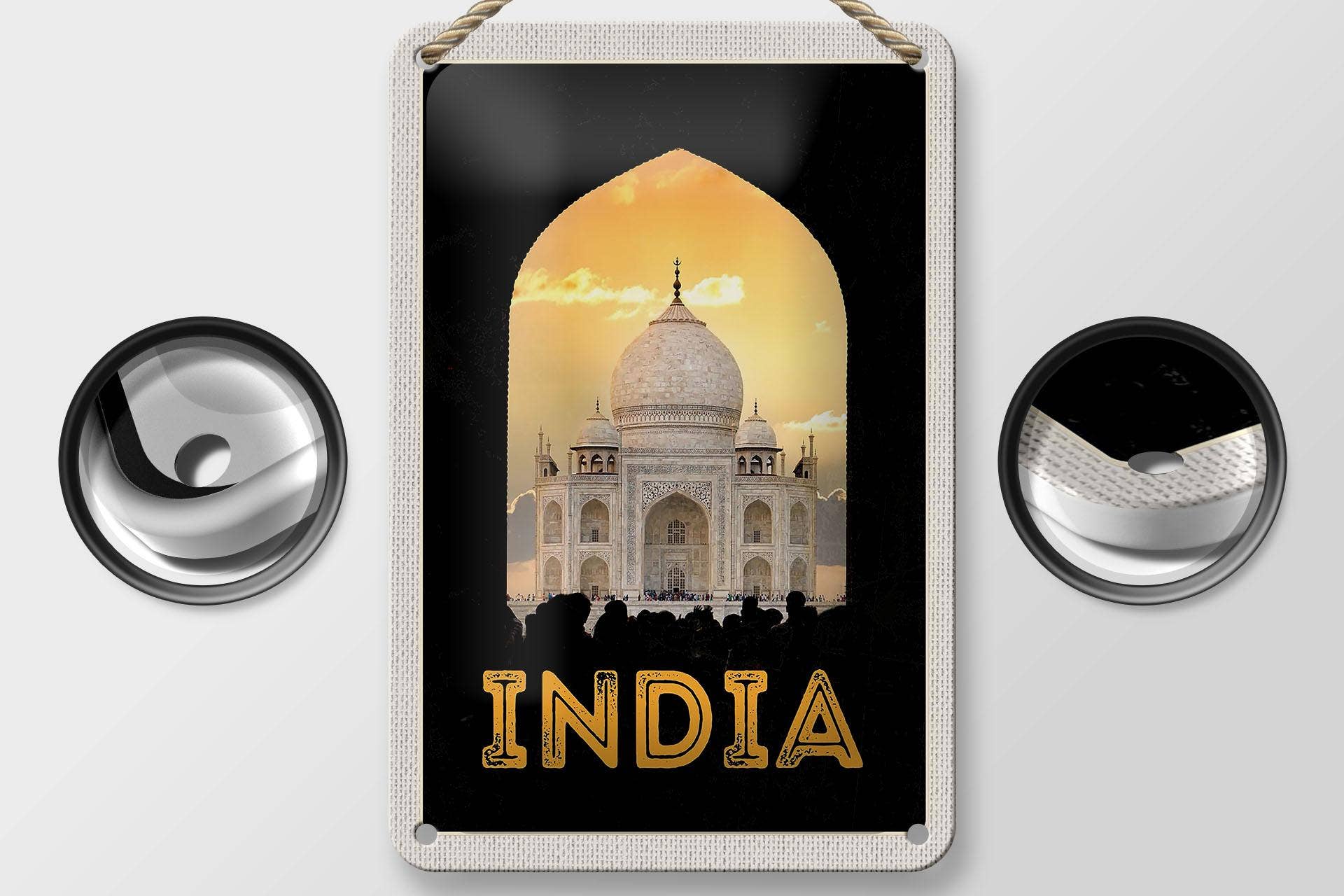 Femer – Sinal por atacado – Sinal de viagem em metal 12x18 cm Índia mesquita branca religião Sinal de islamismo1