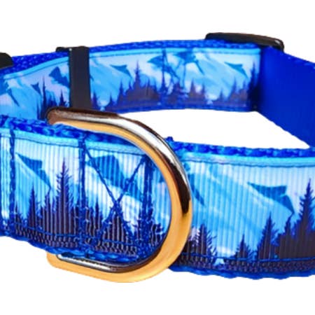 Rocky Mountain Hound - Wholesale Pet Collar - Dog - 1" Mountain Tree Blue Dog Collar, Leash, or Martingale