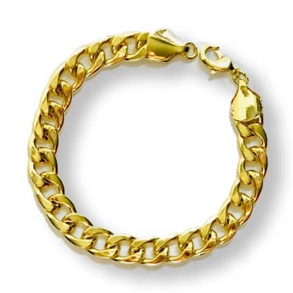 Thick Cuban Links Anklet 10mm 18kts of Gold Plated for wholesale by Raf Rossi Gold Plated
