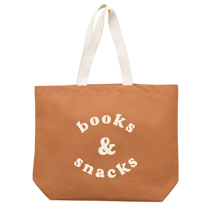 Alphabet Bags - Wholesale Tote bag – Unisex - Books & Snacks - Tan Canvas Tote Bag5