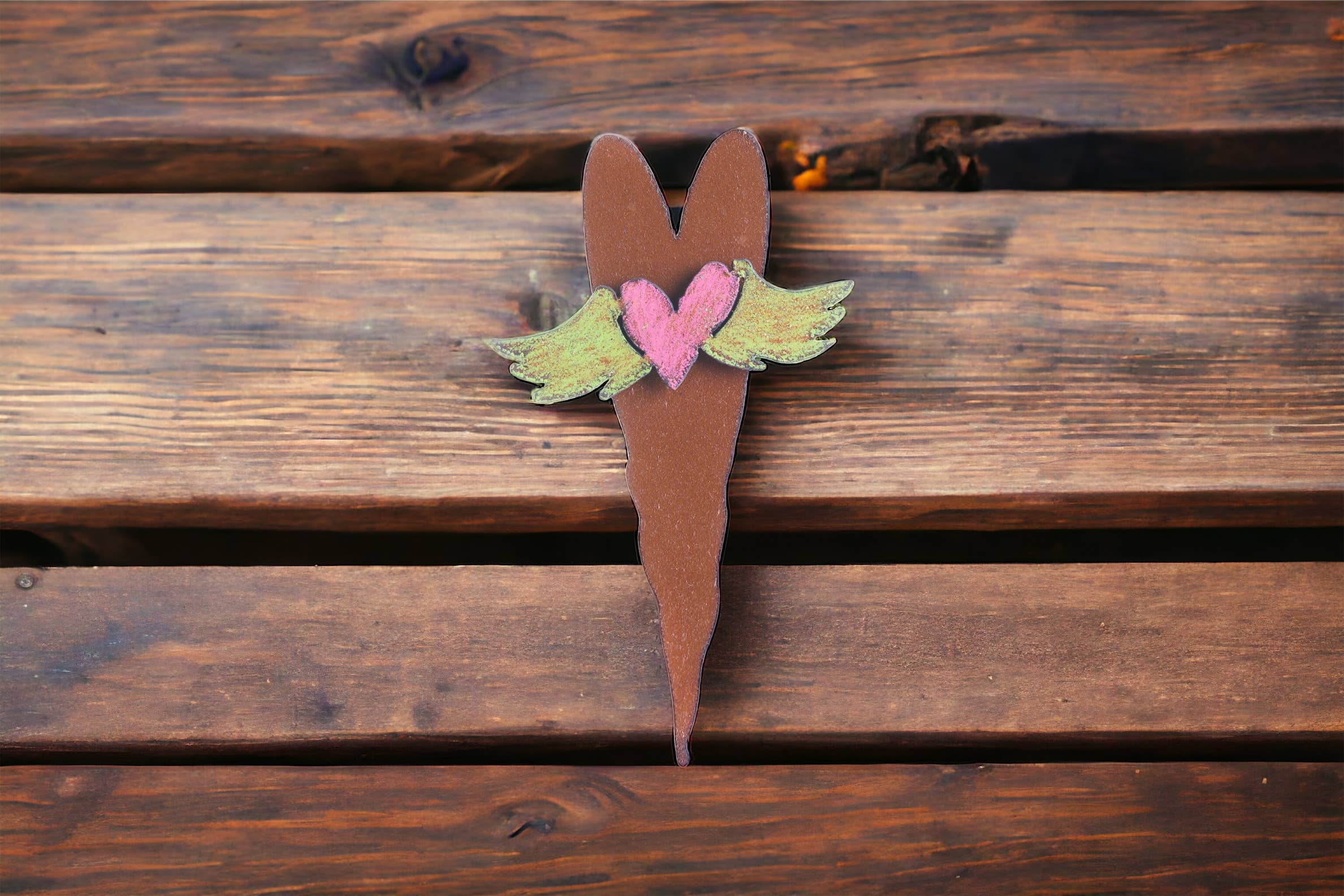 Whimsies - Vendita all'ingrosso Decorazione da parete 3D - Cuore da appendere a parete, in metallo rustico, stravagante, USA0