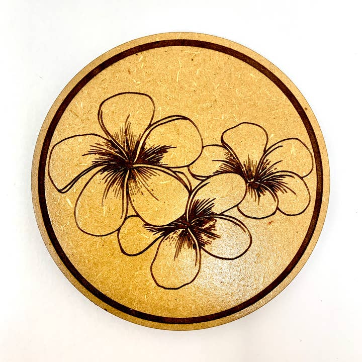Drik Coaster - Plumeria Blomst Hawaiiske Øer Kunstdesign for engroshandel hos Insert Brand Here Shop