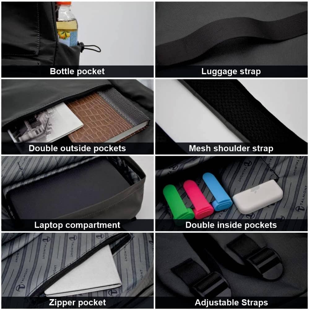 Infinite Basics - Wholesale Backpack - Unisex - Talmont Travel Backpack for Laptop Water Resistant Bookbag Computer Bag Gifts for Men & Women Fits 15.6 Inch Notebook3