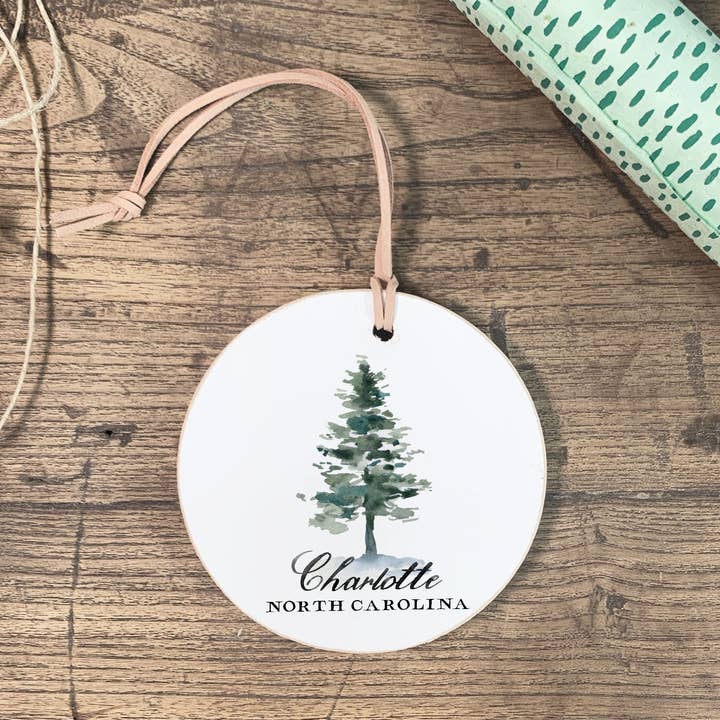 Custom Ornament, Watercolor Custom Ornament, Wooden Ornament for wholesale by Clairmont & Co