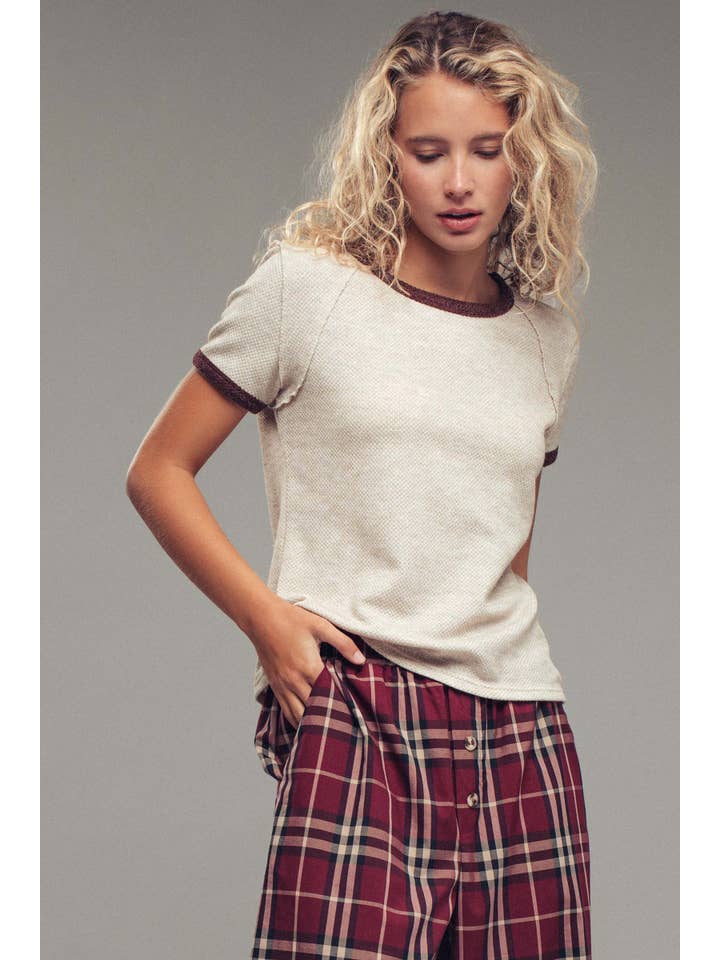 Urban Daizy - Wholesale Knit Top - Women's - Sporty Trim Textured Crewneck Top7