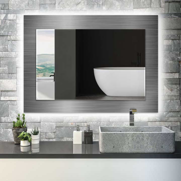 Espelho de parede de vidro temperado abstrato por atacado de MyPhotostation