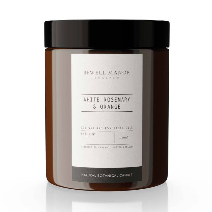 weißes Rosmarin- und Orangenkerze (180 ml) für den Großhandel von Bewell Manor