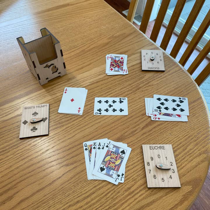 Nature's Wooden Treasures - Wholesale Card Game - Euchre Box Set with Deck of Cards